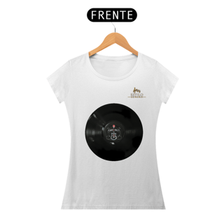 Nome do produtoCamiseta Premium Feminina Algodão Pima Estampada Musical Disco de Vinil - Estilo Sonoro