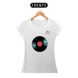 Nome do produtoCamiseta Premium Feminina Algodão Pima Estampada Musical Disco de Vinil - Estilo Sonoro