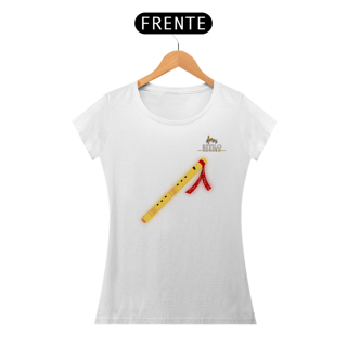 Nome do produtoCamiseta Premium Feminina Algodão Pima Estampada Musical Flauta - Estilo Sonoro