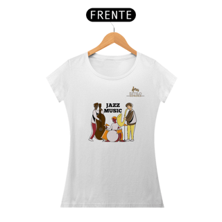Nome do produtoCamiseta Premium Feminina Algodão Pima Estampada Musical Jazz Music - Estilo Sonoro