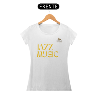 Nome do produtoCamiseta Premium Feminina Algodão Pima Estampada Musical Jazz Music - Estilo Sonoro