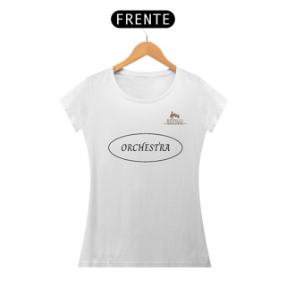 Nome do produtoCamiseta Premium Feminina Algodão Pima Estampada Musical Orquestra - Estilo Sonoro