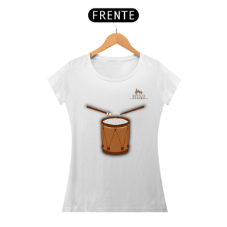 Nome do produtoCamiseta Premium Feminina Algodão Pima Estampada Musical Surdo - Estilo Sonoro