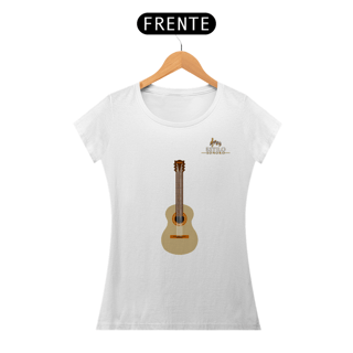 Nome do produtoCamiseta Premium Feminina Algodão Pima Estampada Musical Violão - Estilo Sonoro