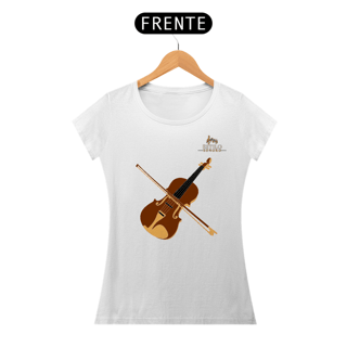 Nome do produtoCamiseta Premium Feminina Algodão Pima Estampada Musical Violino - Estilo Sonoro