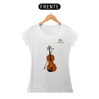 Nome do produtoCamiseta Premium Feminina Baby Long Algodão Pima Estampada Musical Violoncelo - Estilo Sonoro
