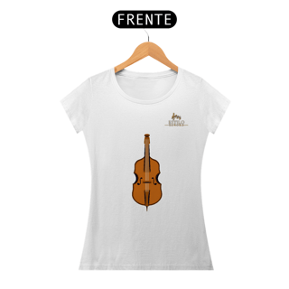 Nome do produtoCamiseta Premium Feminina Baby Long Algodão Pima Estampada Musical Violoncelo - Estilo Sonoro