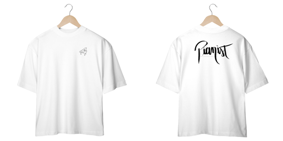 Camiseta Piano frente Pianist atrás Oversized