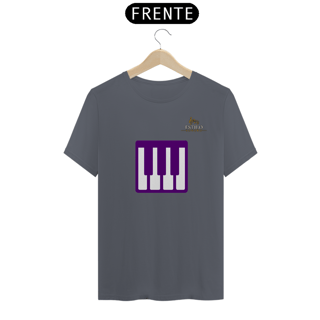 Nome do produtoCamiseta Premium Masculina Algodão Pima Estampada Musical Piano - Estilo Sonoro