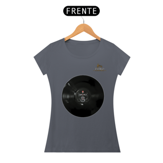 Nome do produtoCamiseta Premium Feminina Algodão Pima Estampada Musical Disco de Vinil - Estilo Sonoro