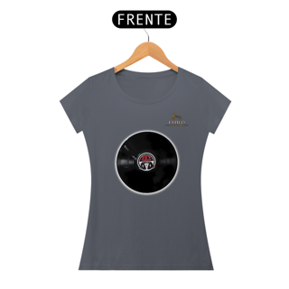 Nome do produtoCamiseta Premium Feminina Algodão Pima Estampada Musical Disco de Vinil - Estilo Sonoro