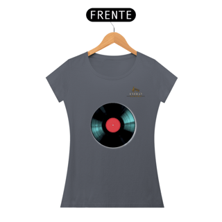 Nome do produtoCamiseta Premium Feminina Algodão Pima Estampada Musical Disco de Vinil - Estilo Sonoro