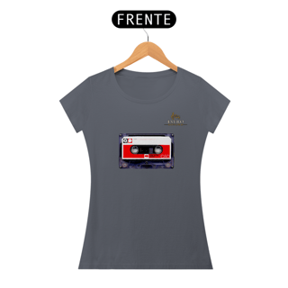 Nome do produtoCamiseta Premium Feminina Algodão Pima Estampada Musical Fita Cassete - Estilo Sonoro