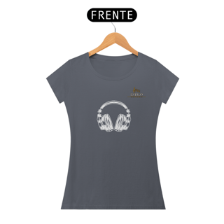 Nome do produtoCamiseta Premium Feminina Algodão Pima Estampada Musical Fone de Ouvido - Estilo Sonoro