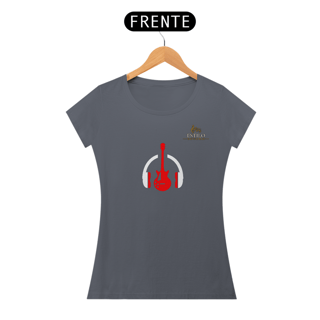Nome do produtoCamiseta Premium Feminina Algodão Pima Estampada Musical Guitarra - Estilo Sonoro