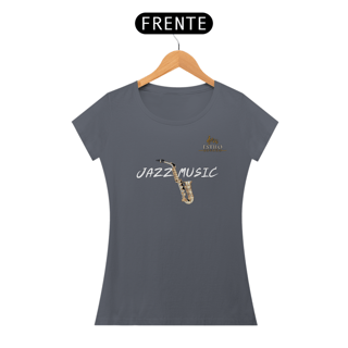 Nome do produtoCamiseta Premium Feminina Algodão Pima Estampada Musical Jazz Music - Estilo Sonoro
