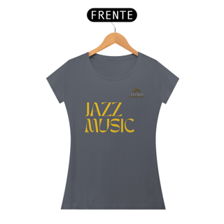 Nome do produtoCamiseta Premium Feminina Algodão Pima Estampada Musical Jazz Music - Estilo Sonoro