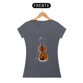 Nome do produtoCamiseta Premium Feminina Baby Long Algodão Pima Estampada Musical Violoncelo - Estilo Sonoro