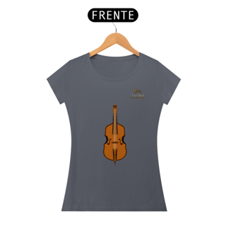 Nome do produtoCamiseta Premium Feminina Baby Long Algodão Pima Estampada Musical Violoncelo - Estilo Sonoro