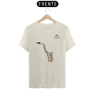 Camiseta Premium Masculina Algodão Pima Estampada Musical Saxofone - Estilo Sonoro