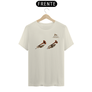Nome do produtoCamiseta Premium Masculina Algodão Pima Estampada Musical Trompete - Estilo Sonoro