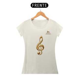 Nome do produtoCamiseta Premium Feminina Algodão Pima Estampada Musical Clave sol - Estilo Sonoro