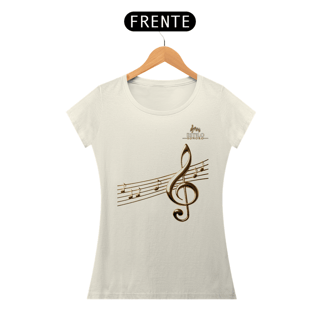 Nome do produtoCamiseta Premium Feminina Algodão Pima Estampada Musical Clave sol - Estilo Sonoro