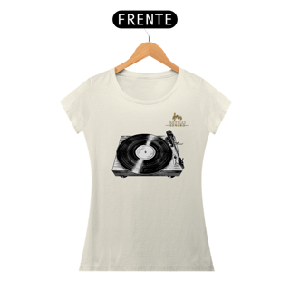 Nome do produtoCamiseta Premium Feminina Algodão Pima Estampada Musical Disco de Vinil - Estilo Sonoro