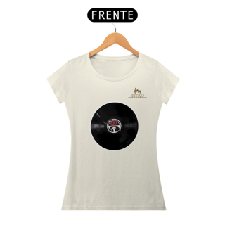 Nome do produtoCamiseta Premium Feminina Algodão Pima Estampada Musical Disco de Vinil - Estilo Sonoro