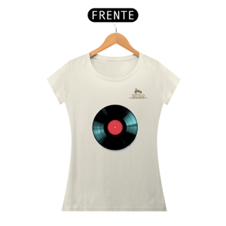 Nome do produtoCamiseta Premium Feminina Algodão Pima Estampada Musical Disco de Vinil - Estilo Sonoro