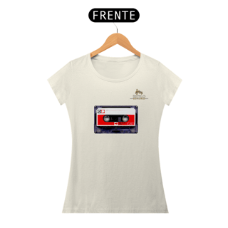 Nome do produtoCamiseta Premium Feminina Algodão Pima Estampada Musical Fita Cassete - Estilo Sonoro