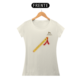 Nome do produtoCamiseta Premium Feminina Algodão Pima Estampada Musical Flauta - Estilo Sonoro