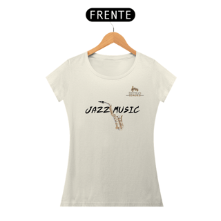 Nome do produtoCamiseta Premium Feminina Algodão Pima Estampada Musical Jazz Music - Estilo Sonoro