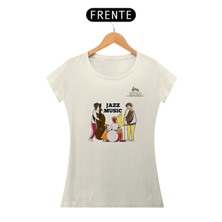 Nome do produtoCamiseta Premium Feminina Algodão Pima Estampada Musical Jazz Music - Estilo Sonoro