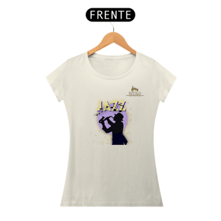 Nome do produtoCamiseta Premium Feminina Algodão Pima Estampada Musical Jazz Music - Estilo Sonoro