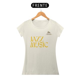 Nome do produtoCamiseta Premium Feminina Algodão Pima Estampada Musical Jazz Music - Estilo Sonoro