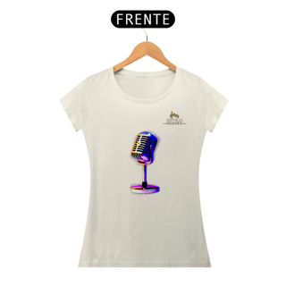 Nome do produtoCamiseta Premium Feminina Algodão Pima Estampada Musical Microfone - Estilo Sonoro