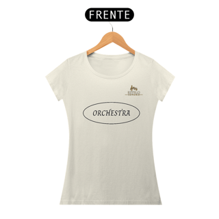 Nome do produtoCamiseta Premium Feminina Algodão Pima Estampada Musical Orquestra - Estilo Sonoro