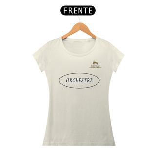Nome do produtoCamiseta Premium Feminina Algodão Pima Estampada Musical Orquestra - Estilo Sonoro