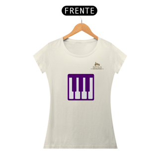 Nome do produtoCamiseta Premium Feminina Algodão Pima Estampada Musical Piano - Estilo Sonoro
