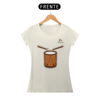 Nome do produtoCamiseta Premium Feminina Algodão Pima Estampada Musical Surdo - Estilo Sonoro