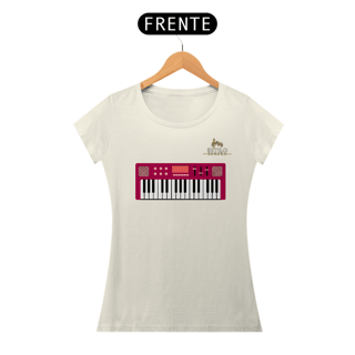 Nome do produtoCamiseta Premium Feminina Algodão Pima Estampada Musical Teclado - Estilo Sonoro