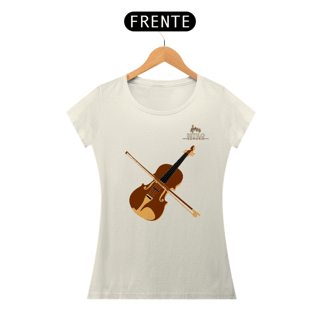 Nome do produtoCamiseta Premium Feminina Algodão Pima Estampada Musical Violino - Estilo Sonoro