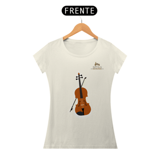 Nome do produtoCamiseta Premium Feminina Baby Long Algodão Pima Estampada Musical Violoncelo - Estilo Sonoro