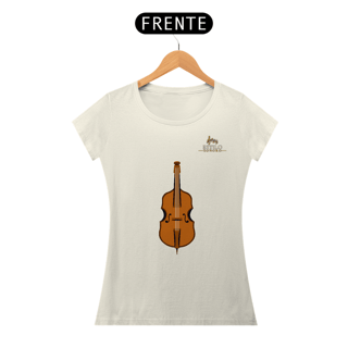 Nome do produtoCamiseta Premium Feminina Baby Long Algodão Pima Estampada Musical Violoncelo - Estilo Sonoro
