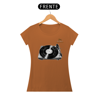 Nome do produtoCamiseta Premium Feminina Algodão Pima Estampada Musical Disco de Vinil - Estilo Sonoro