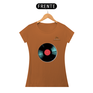 Nome do produtoCamiseta Premium Feminina Algodão Pima Estampada Musical Disco de Vinil - Estilo Sonoro