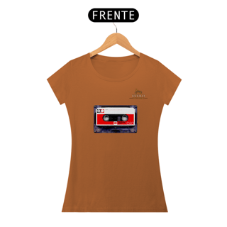 Nome do produtoCamiseta Premium Feminina Algodão Pima Estampada Musical Fita Cassete - Estilo Sonoro