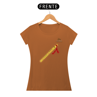 Nome do produtoCamiseta Premium Feminina Algodão Pima Estampada Musical Flauta - Estilo Sonoro