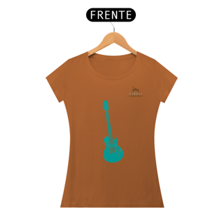 Nome do produtoCamiseta Premium Feminina Algodão Pima Estampada Musical Guitarra - Estilo Sonoro